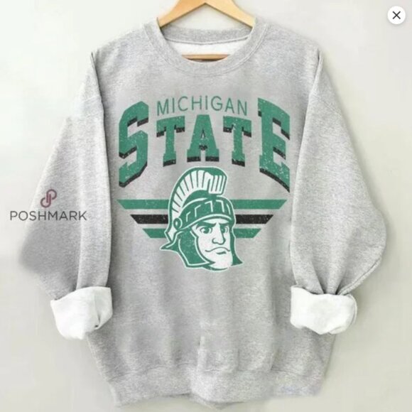NCAA Michigan State Spartans Sweatshirt Michigan State University Shirt Sweater - Picture 1 of 3